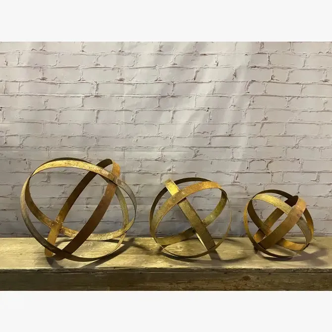 Solid Strap Steel Iron Spheres Set of 4