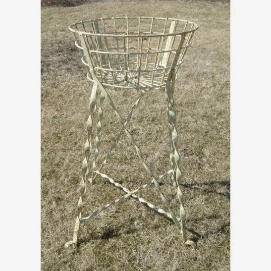 Solid Iron Egg Basket with Twisted Strap On Legs