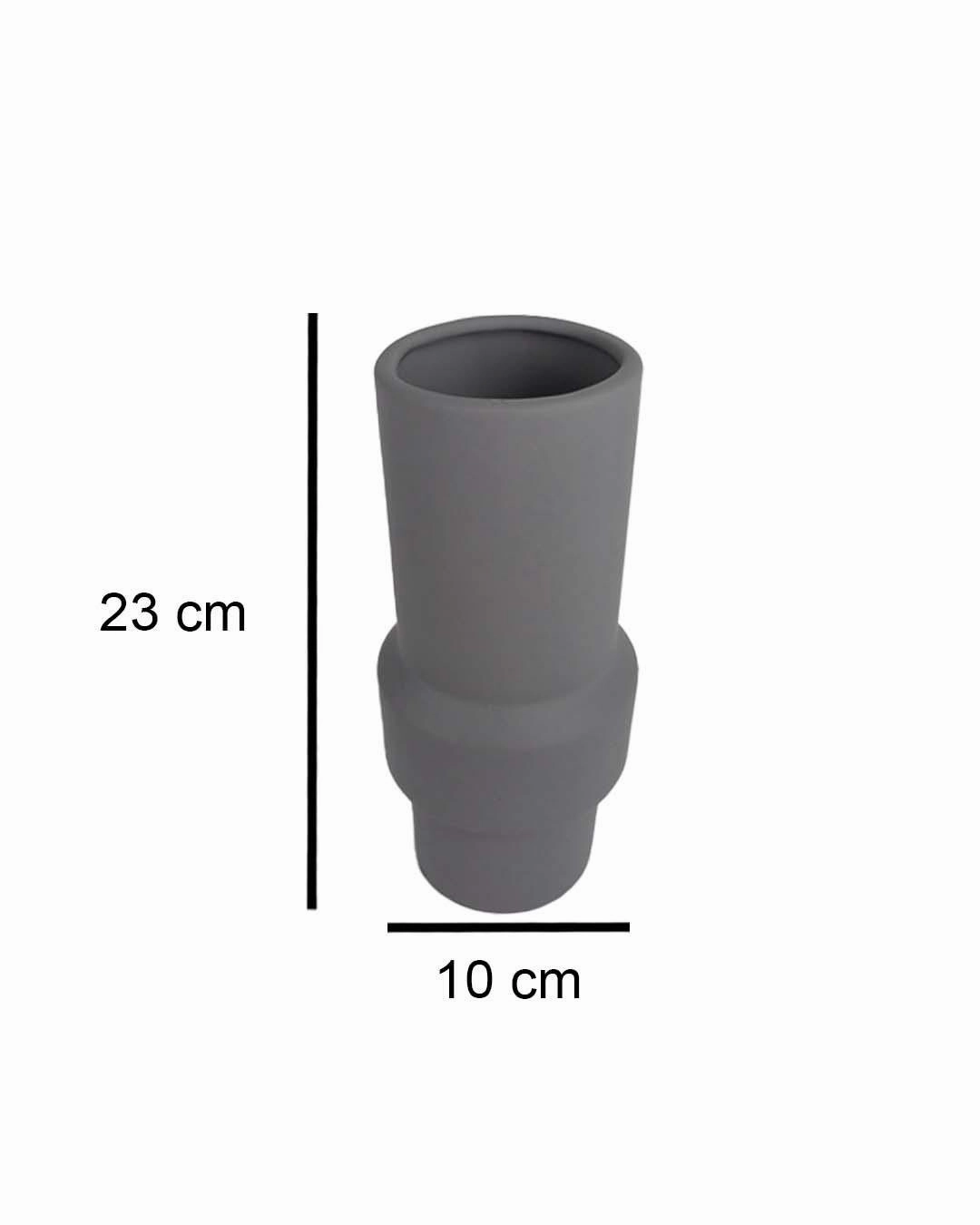 Solid Vase, Grey, Ceramic