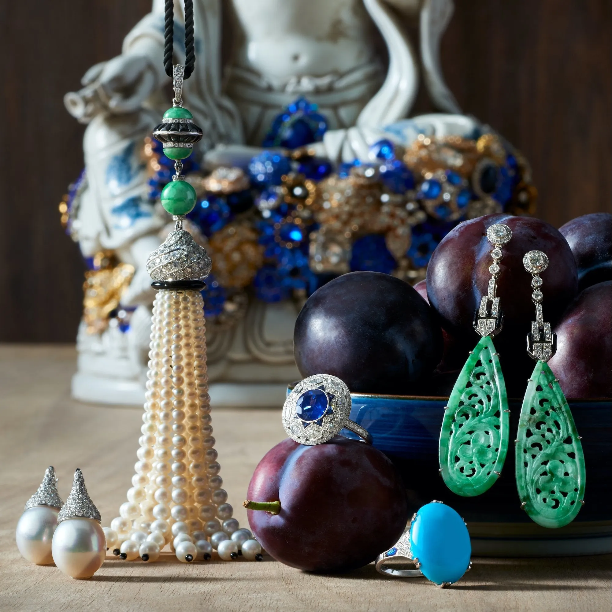 South Sea Pearl & Pav Diamond Kiss Earrings