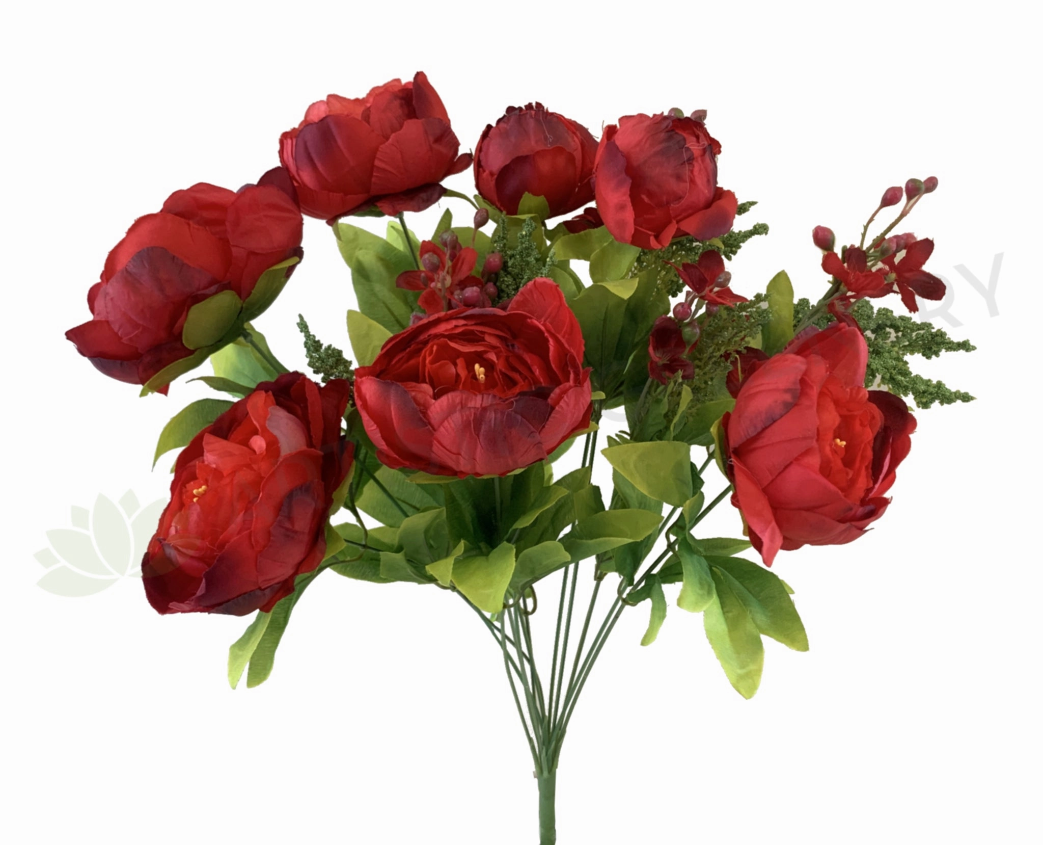 SP0013 Peony Ranunculus Bunch 55cm Red outdoor greenery  