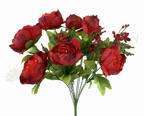 SP0013 Peony Ranunculus Bunch 55cm Red indoor houseplants  