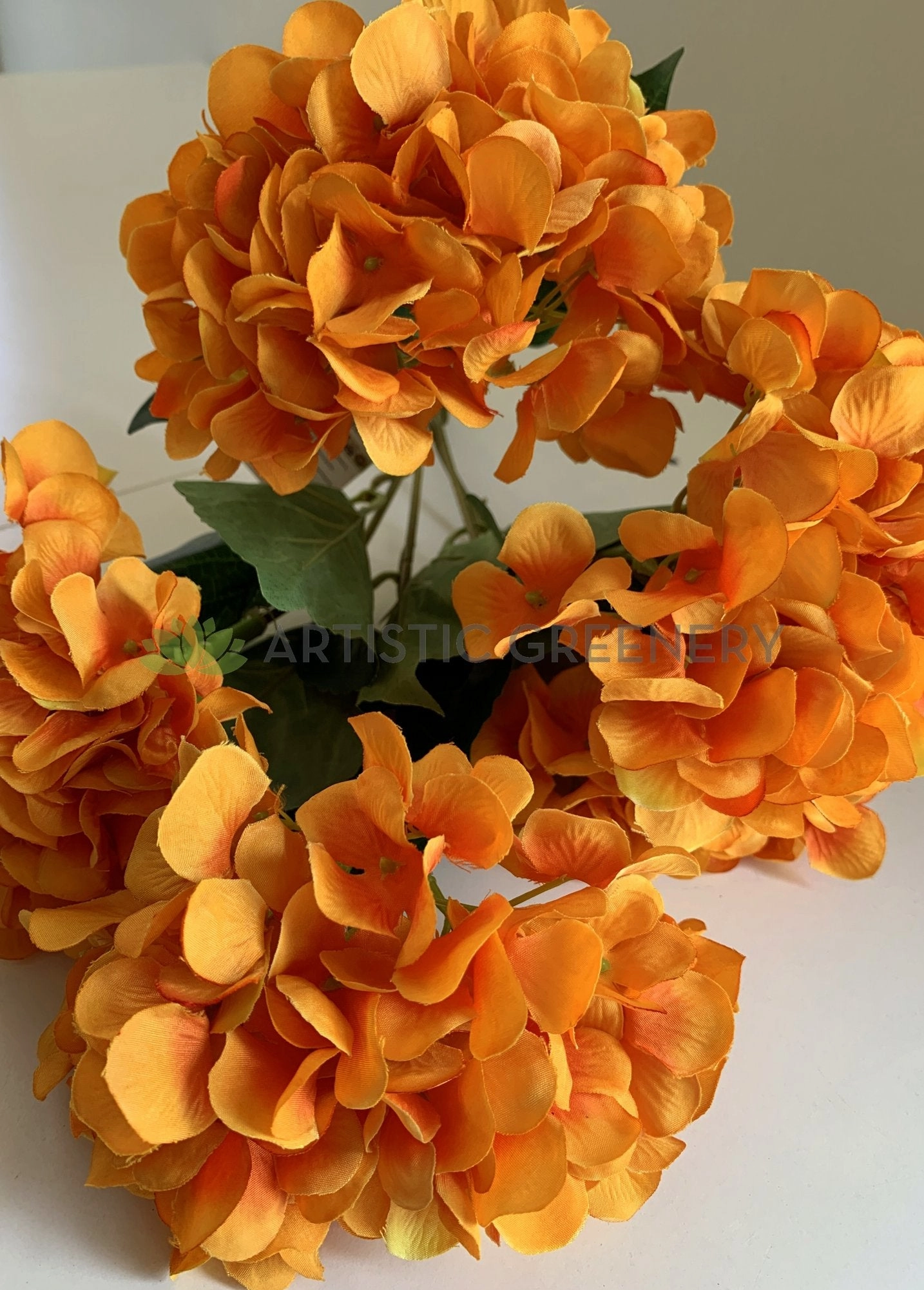 SP0033ORA Hydrangea Bunch 47cm Orange