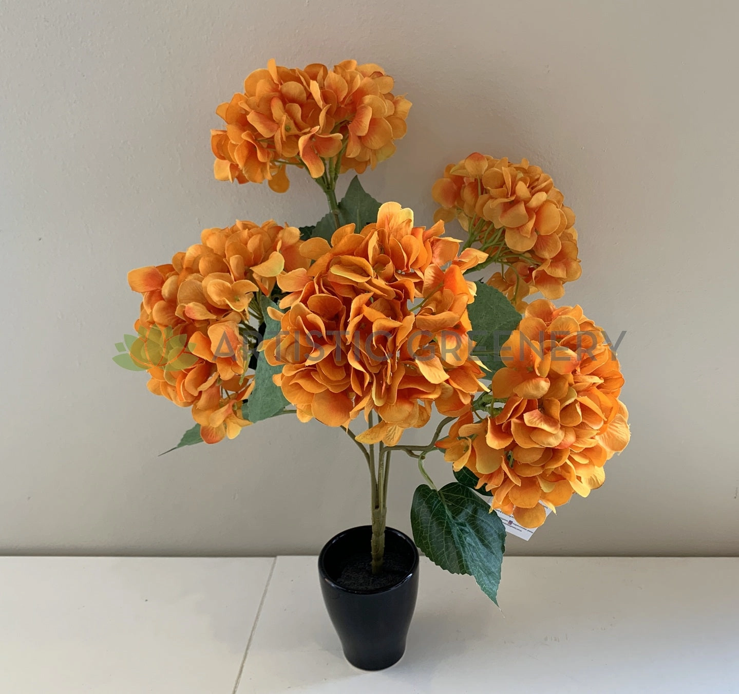 SP0033ORA Hydrangea Bunch 47cm Orange