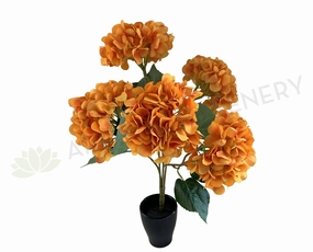 SP0033ORA Hydrangea Bunch 47cm Orange outdoor greenery  