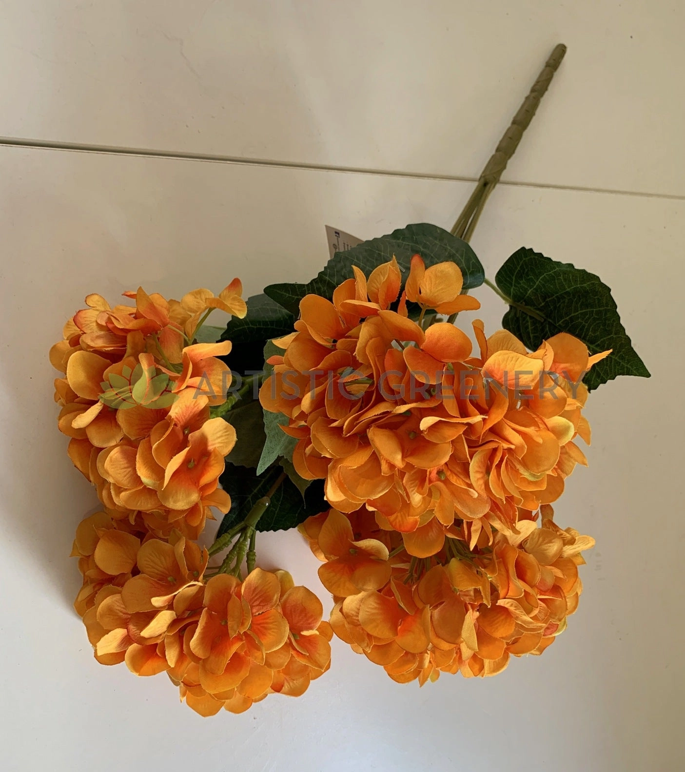 SP0033ORA Hydrangea Bunch 47cm Orange