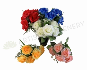 SP0104 Rose Bunch 5 Flowers 25cm 5 Colours indoor houseplants  