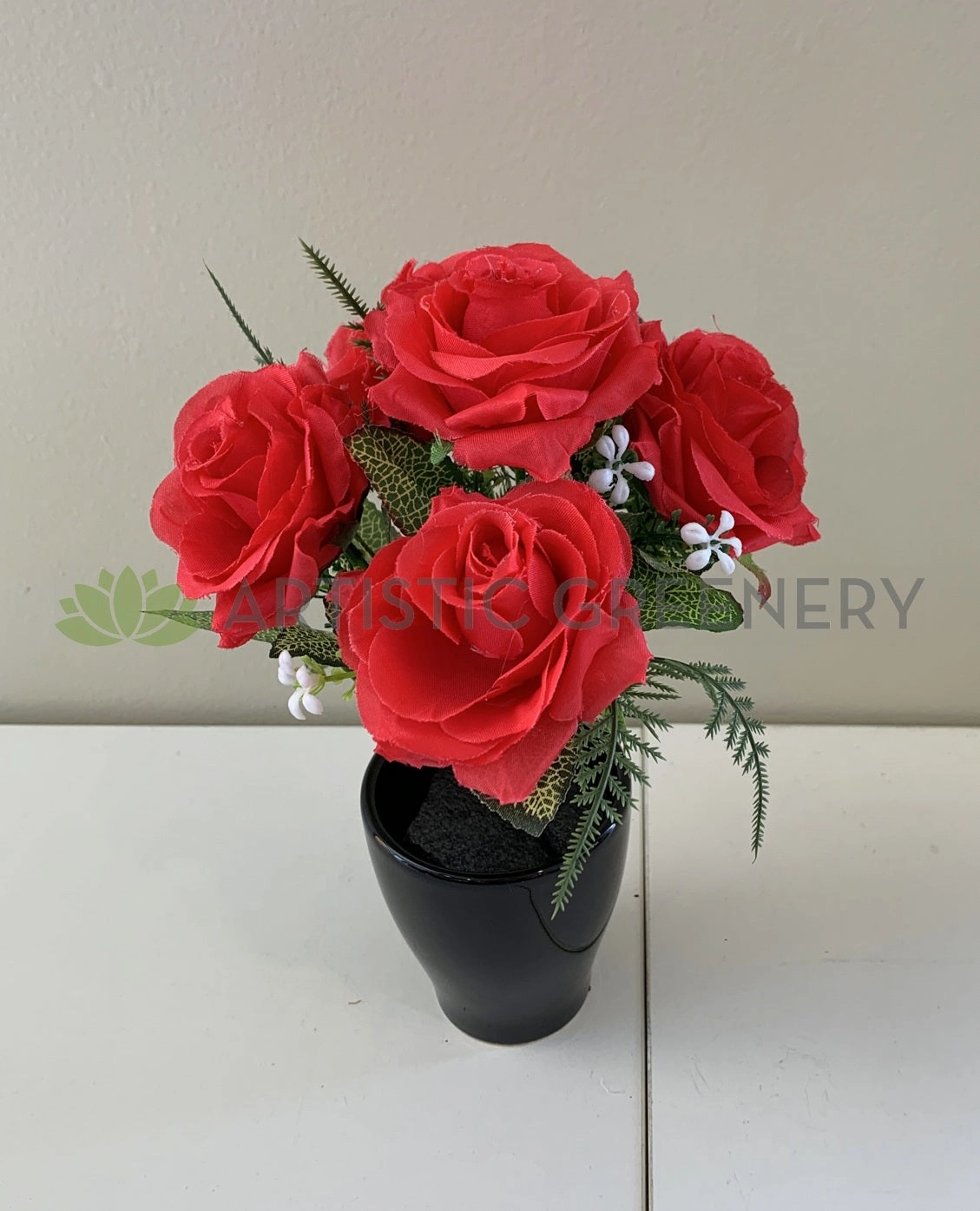 SP0104 Rose Bunch 5 Flowers 25cm 5 Colours