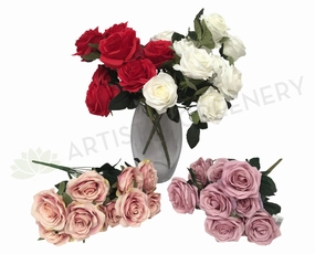 SP0110-10 Rose Bunch 43cm 5 Colours outdoor greenery  