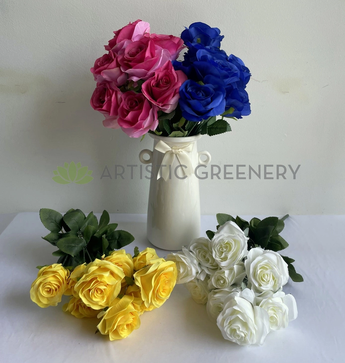SP0110 Rose Bunch 46cm Pink / Blue / Yellow / White