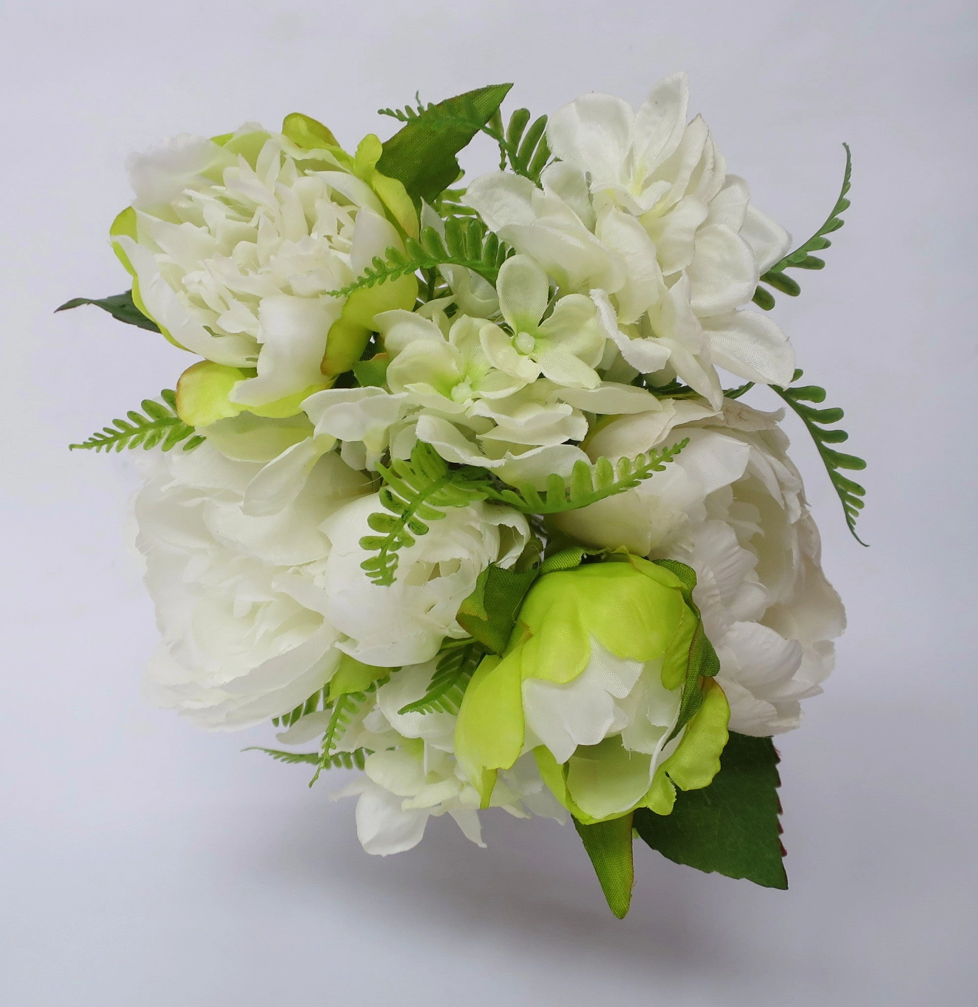 SP0163 Peony & Hydrangea (Mixed) Bunch 26cm 2 Colours White / Pink