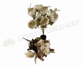 SP0193 & SP0356 Peony & Rose Bunch with Glitter Fillers 49cm 2 Styles indoor houseplants  