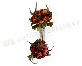SP0193-S87 Peony Bunch with Gold Trims 49cm Orange / Pink indoor houseplants  