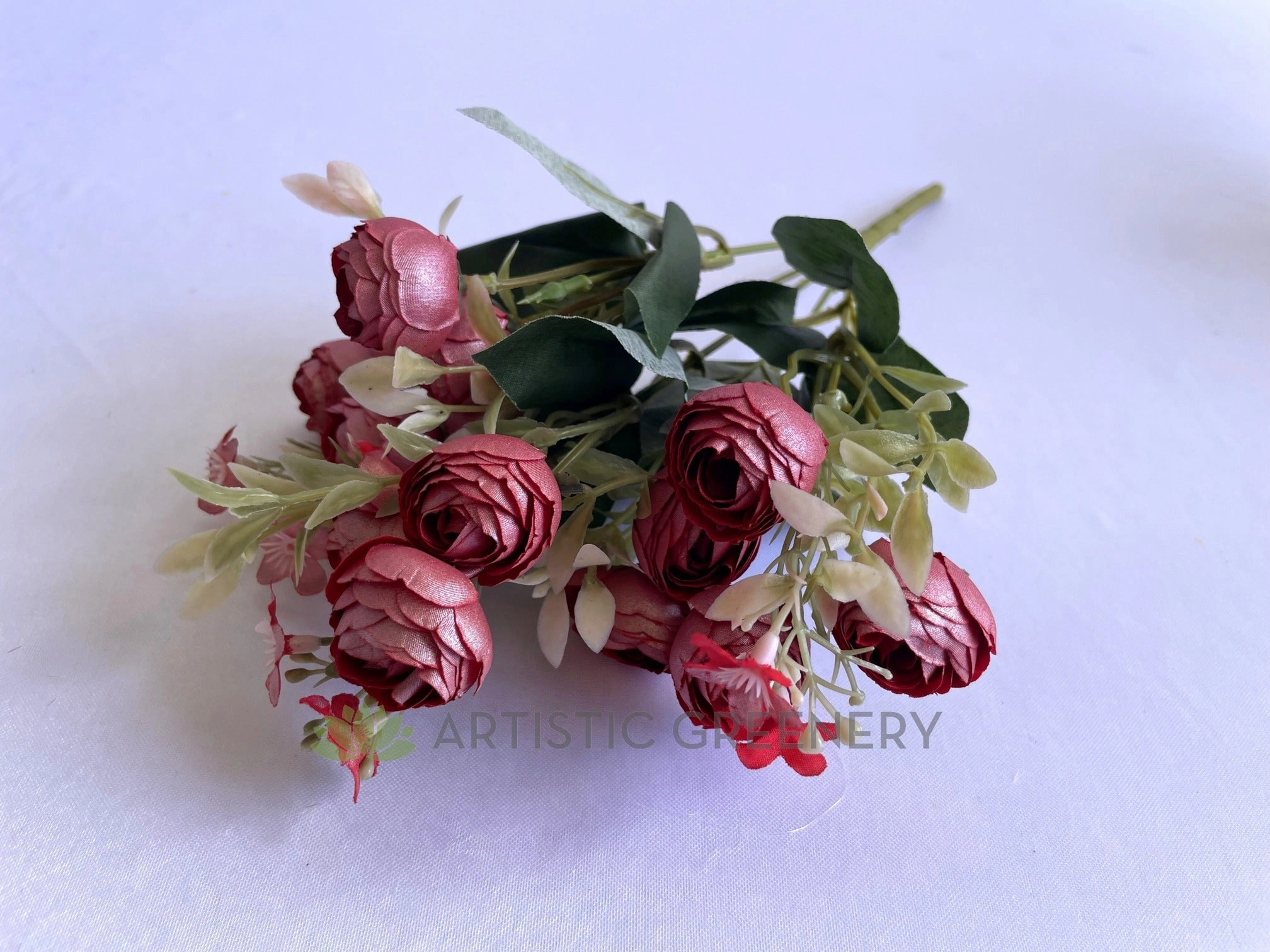 SP0194 European Style Mini Cabbage Rose Bunch 28cm