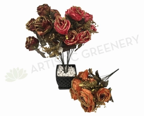 SP0197 Rose Bunch with Glitter Trim 57cm 3 Colours indoor houseplants  