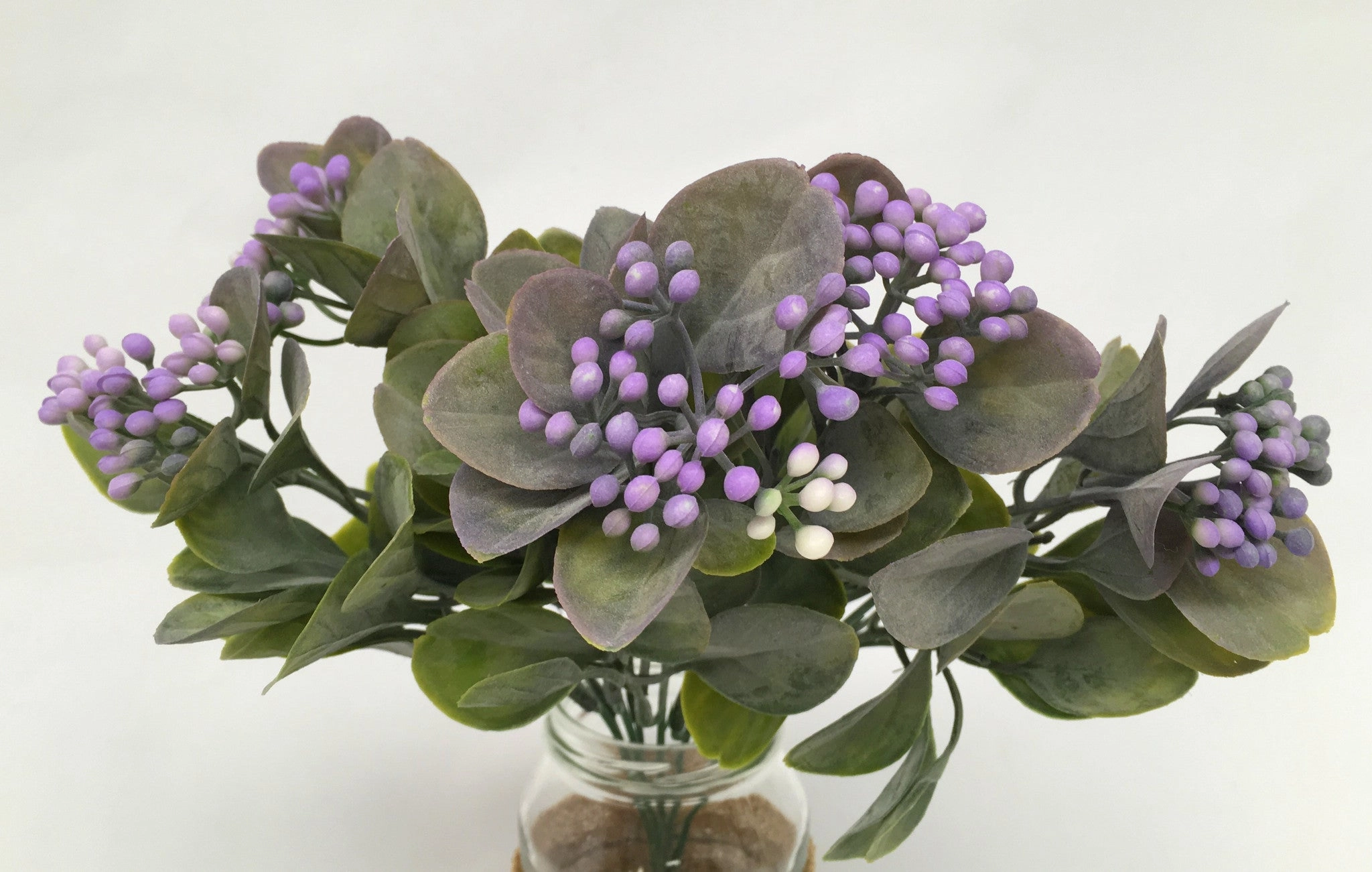SP0199 Seeded Greenery Bunch 32cm Purple / Yellow