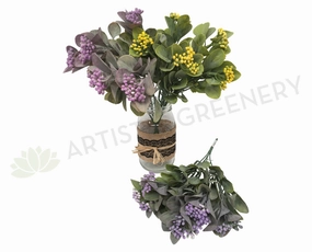 SP0199 Seeded Greenery Bunch 32cm Purple / Yellow xl flower pot  