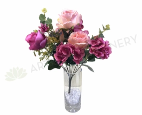 SP0242 Rose & Hydrangea Bouquet with Greenery 52cm Pink / White indoor houseplants  