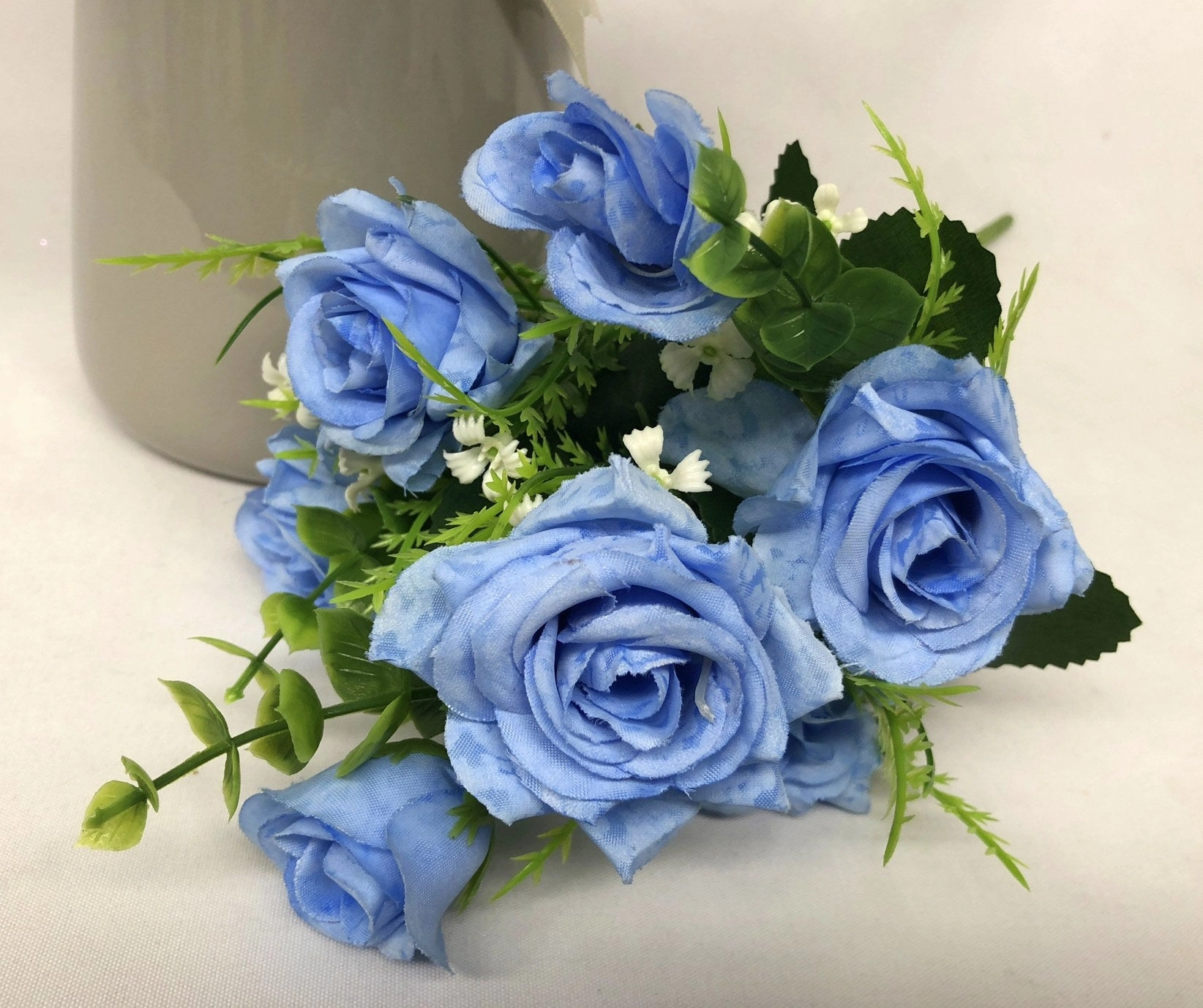 SP0257 & SP0258 Blue Rose Bunch With Greenery 2 Styles