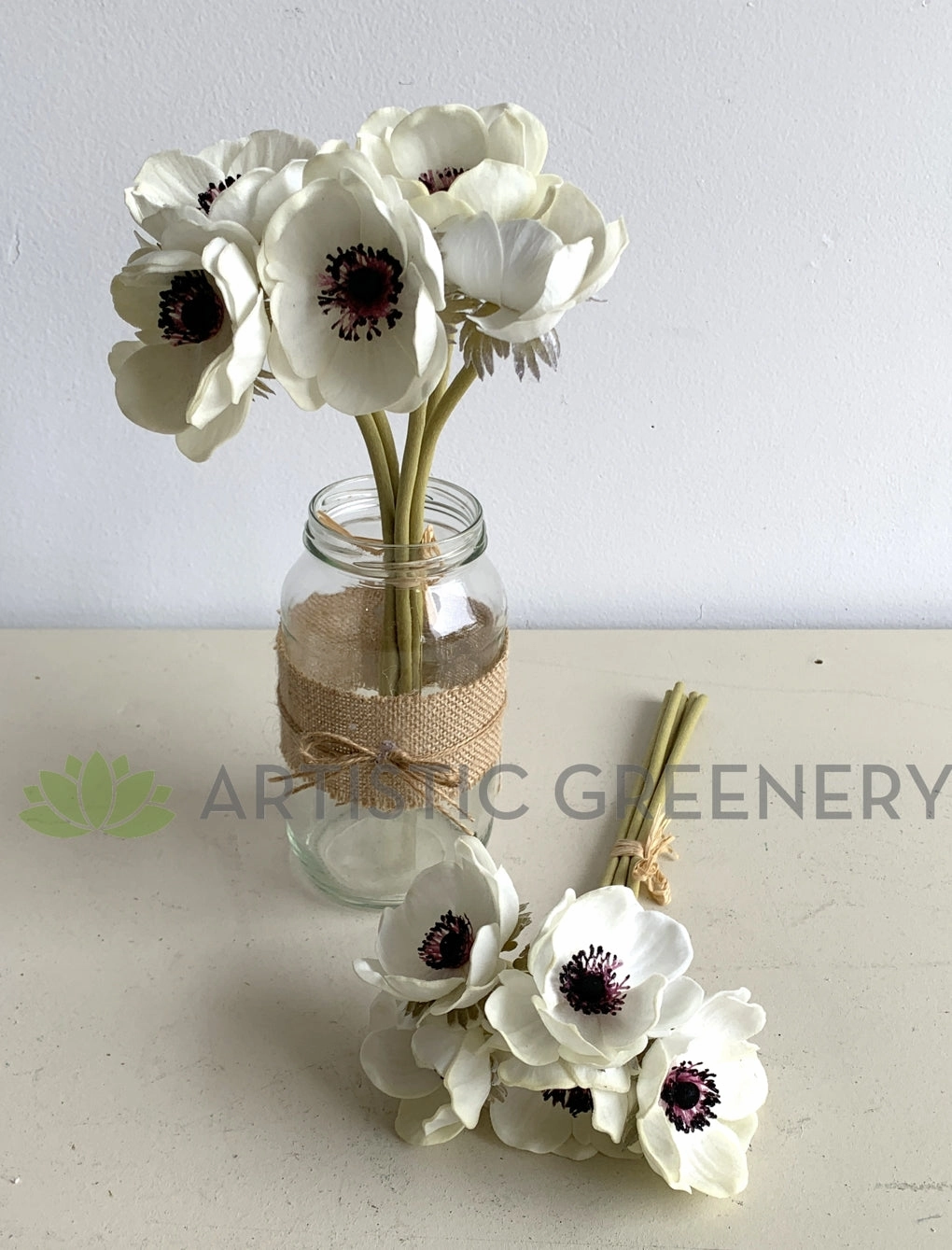 SP0262 Anemone Bunch 32cm White