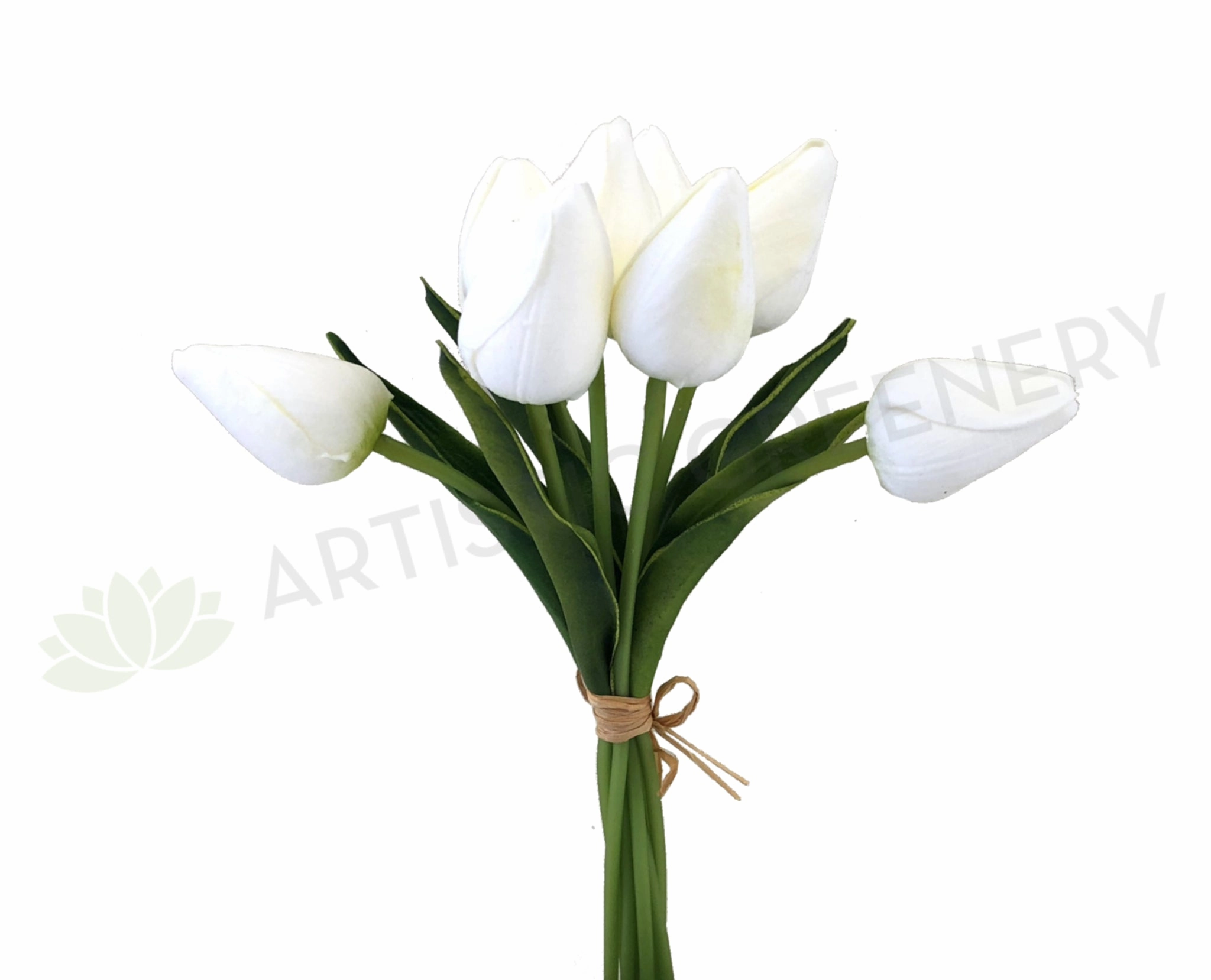 SP0273 PU Tulip Buds Bouquet 29cm (Real Touch) White indoor houseplants  