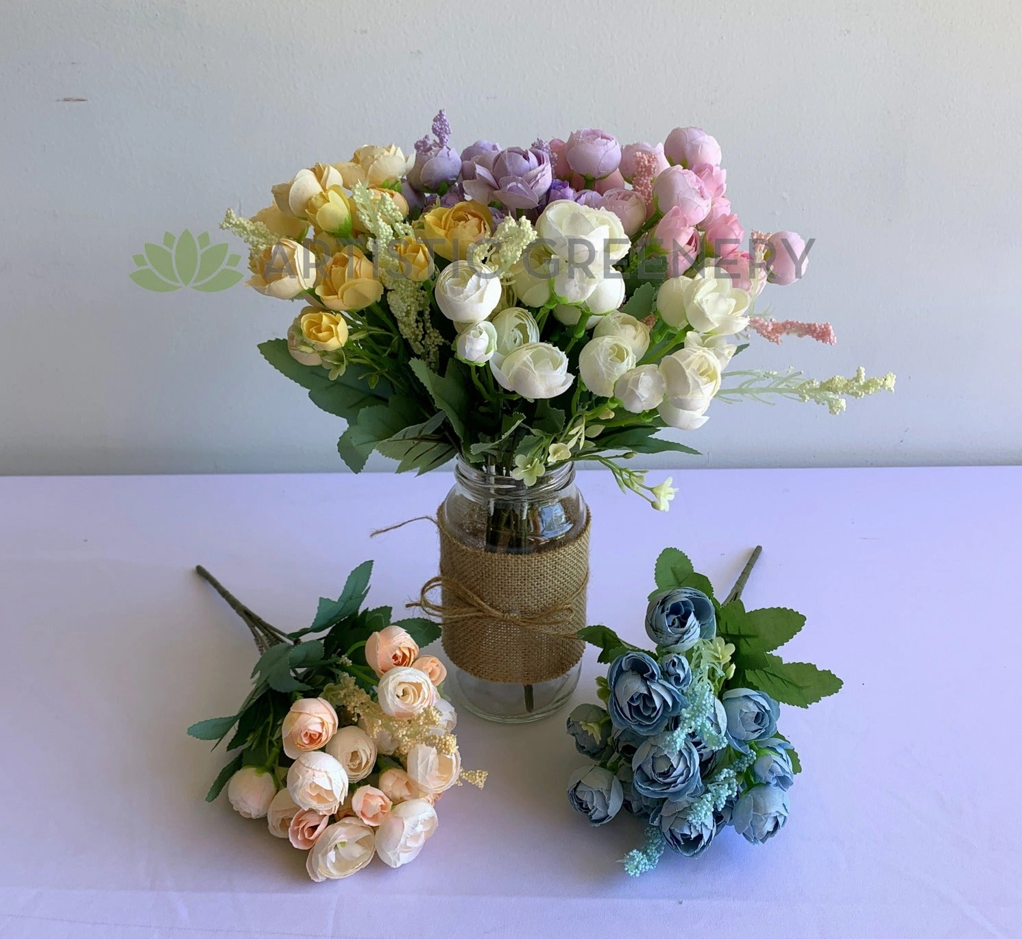 SP0282N Small Ranunculus 29cm (Pastel Colours) 6 Colours