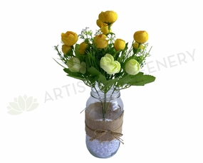 SP0282Y Small Ranunculus Bunch 31cm Yellow indoor houseplants  