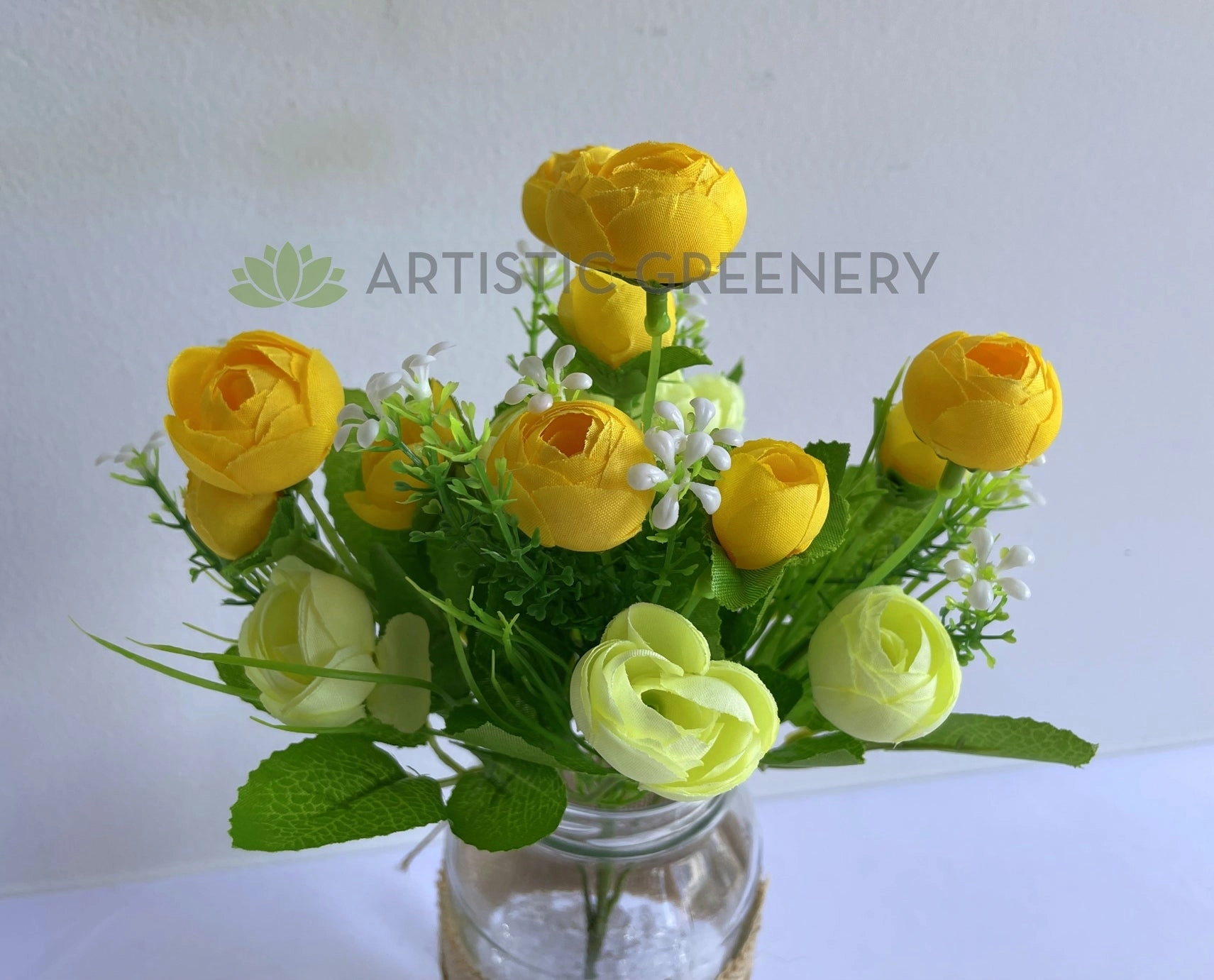 SP0282Y Small Ranunculus Bunch 31cm Yellow