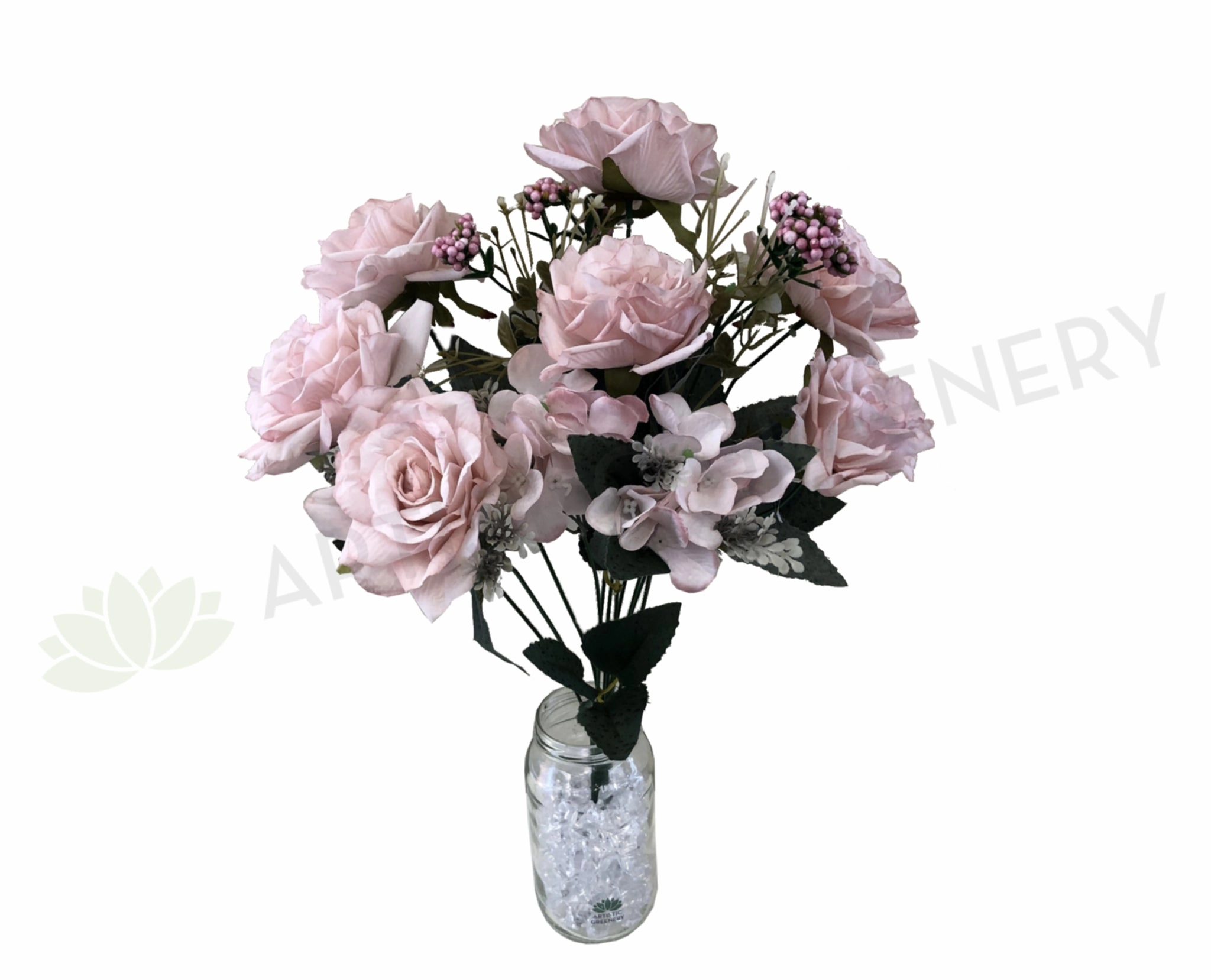 SP0285 Pink Rose Bunch 48cm indoor houseplants  