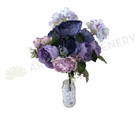 SP0286 Mixed Peony & Hydrangea Bouquet 47cm Purple indoor houseplants  