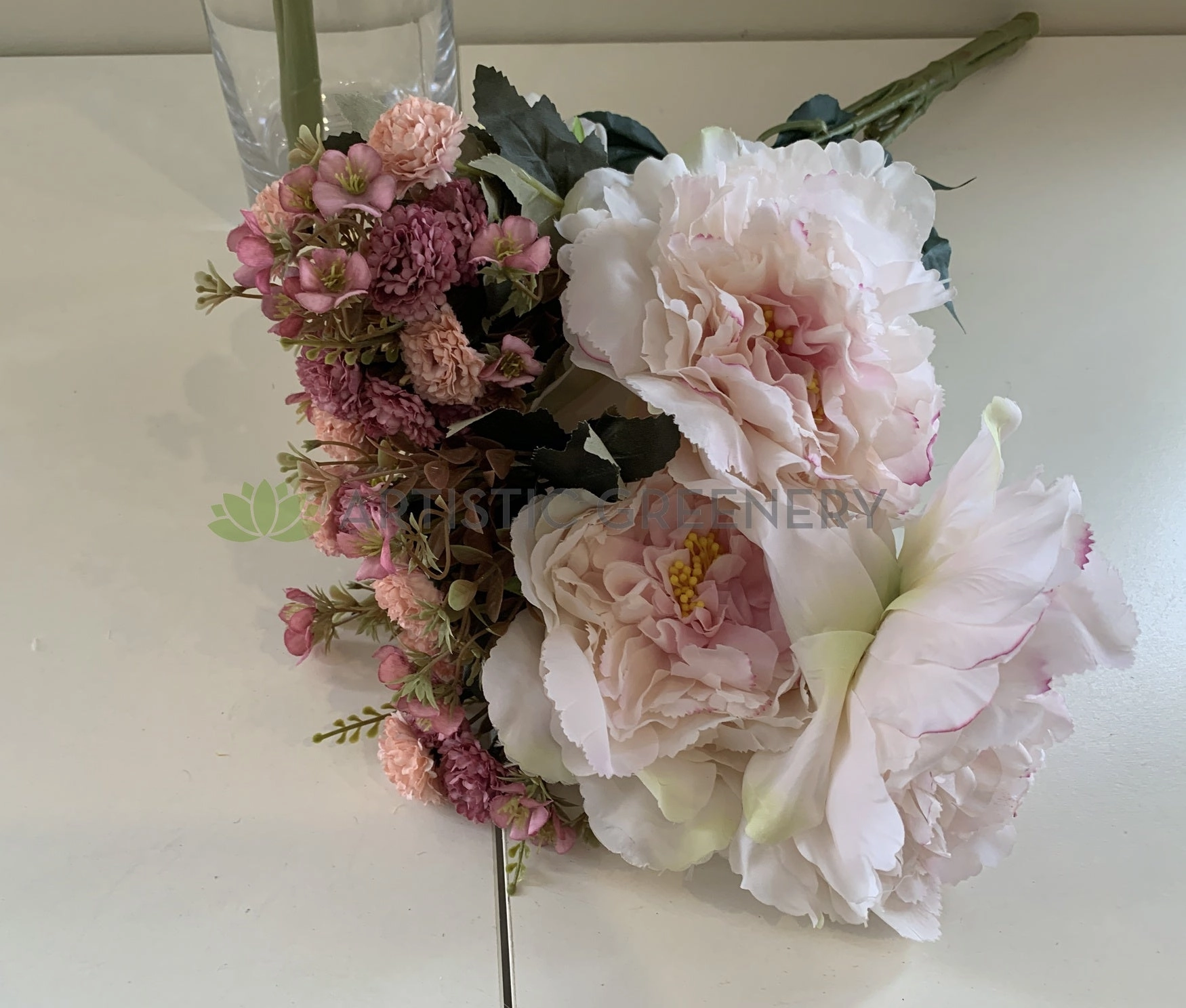 SP0287 Peony & Ranunculus Bouquet 53cm Lilac / Pink