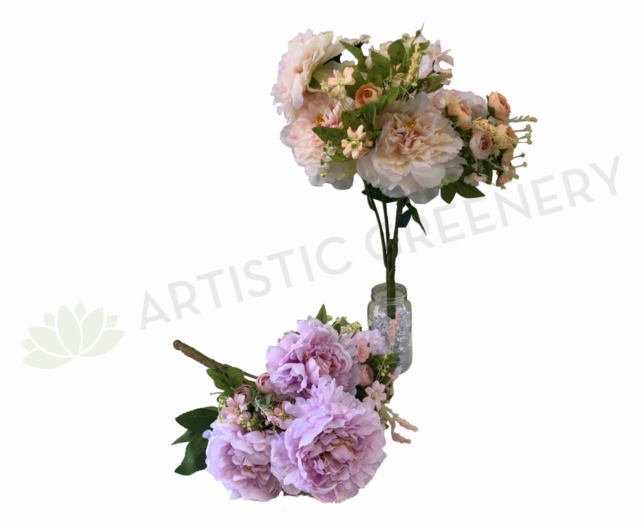 SP0287 Peony & Ranunculus Bouquet 53cm Lilac / Pink indoor houseplants  