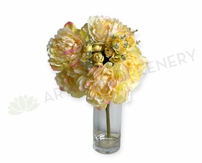 SP0287LYEL Peony & Ranunculus Bouquet 53cm Light Yellow indoor houseplants  