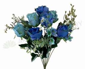 SP0300 Blue & Teal Rose Bunch 50cm indoor houseplants  