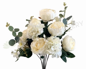 SP0301 Peony & Hydrangea Bunch 50cm Cream indoor houseplants  