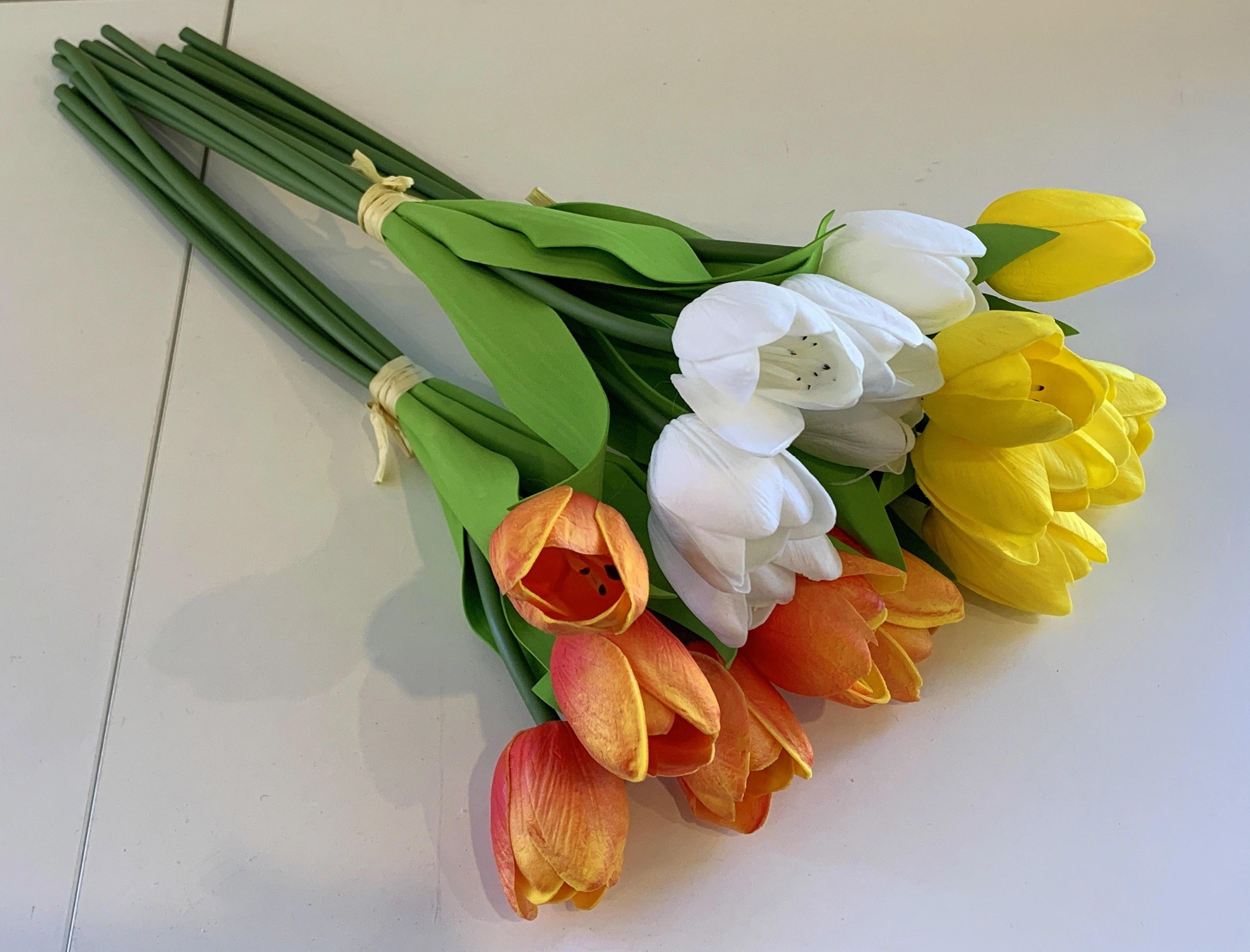SP0302 PU Tulip Bouquet 49cm Orange / White / Yellow / Pink