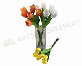 SP0302 PU Tulip Bouquet 49cm Orange / White / Yellow / Pink indoor houseplants  