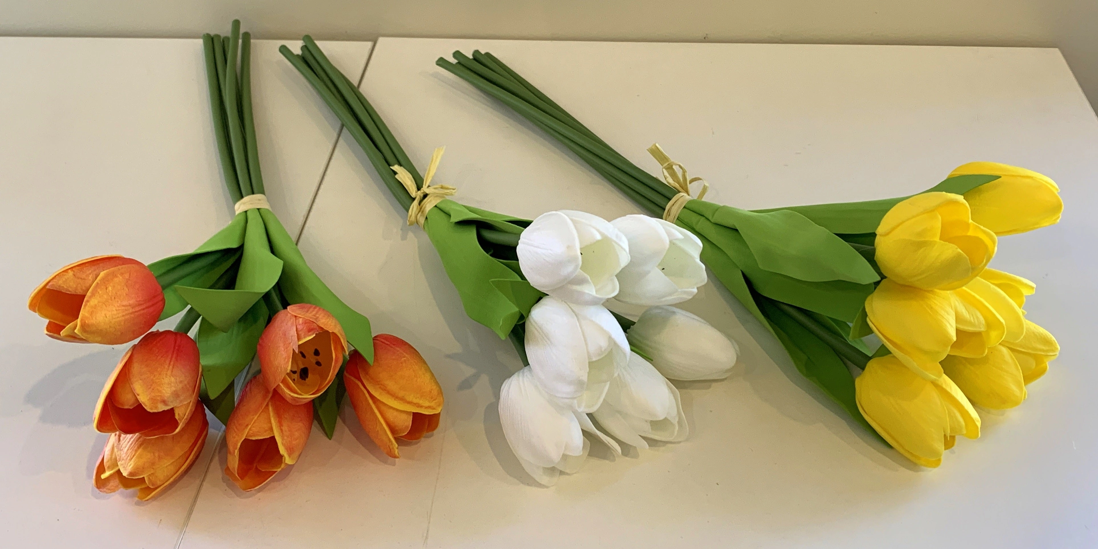 SP0302 PU Tulip Bouquet 49cm Orange / White / Yellow / Pink