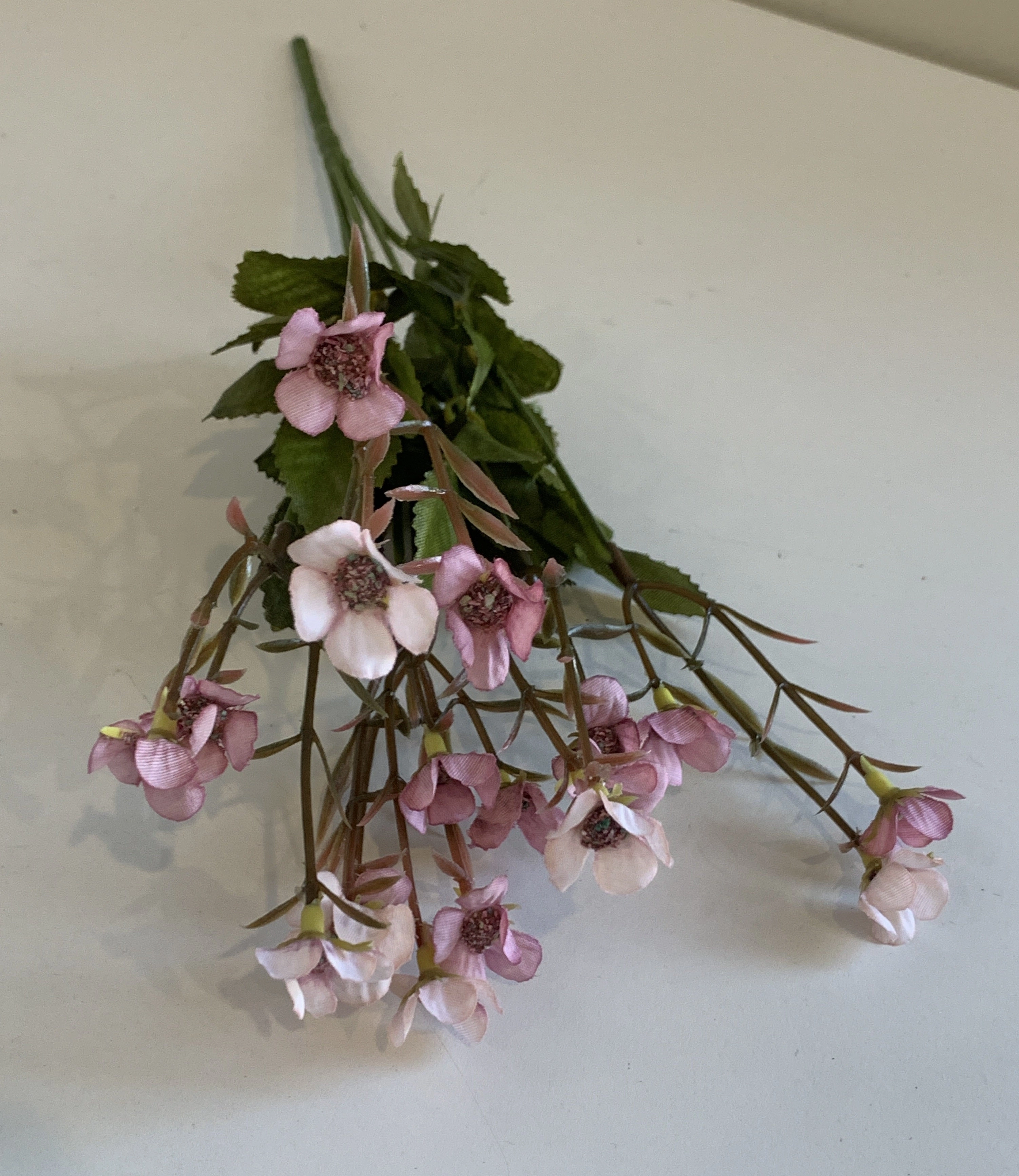 SP0306 Small Wax Flower Bunch 32cm 4 Colours