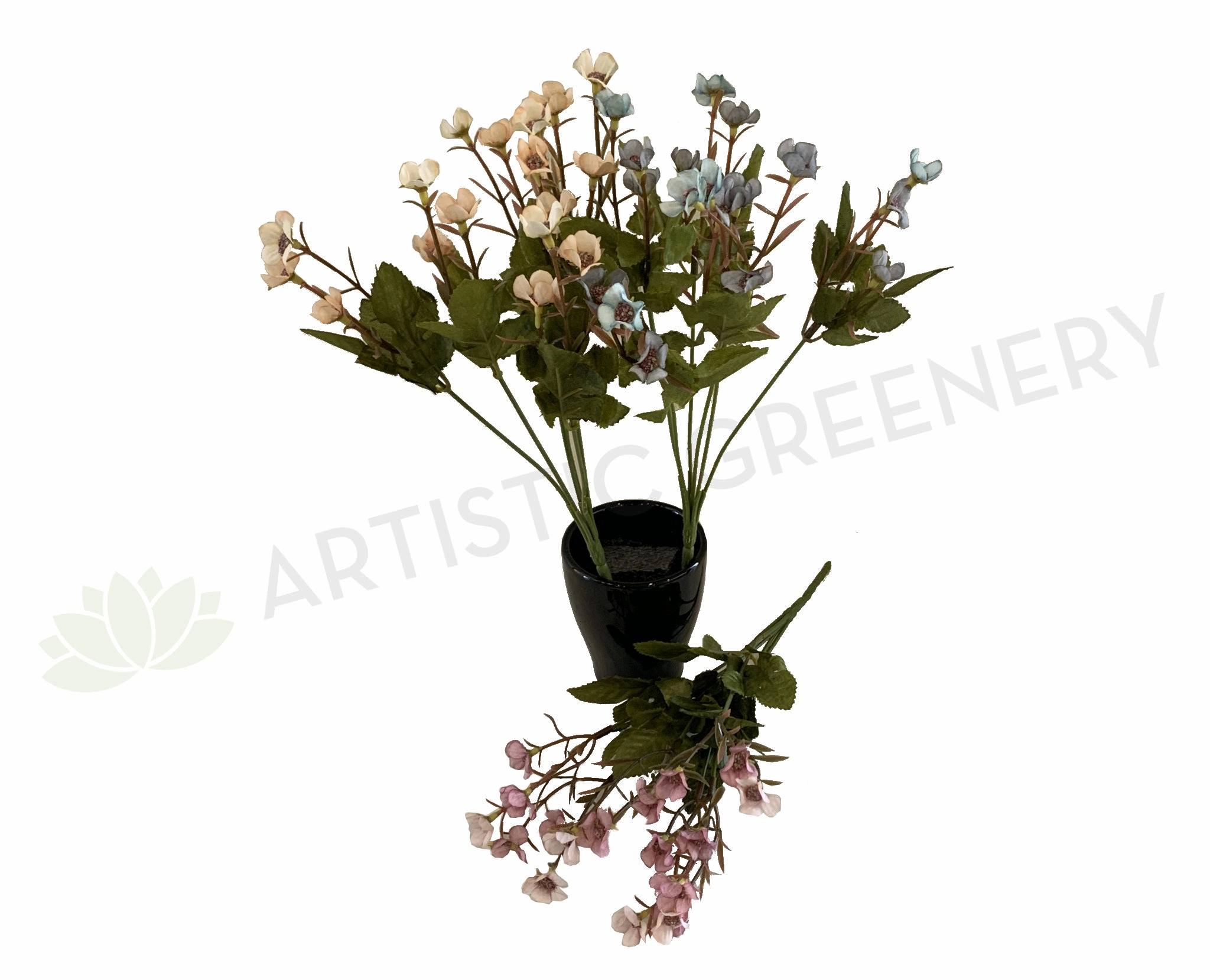 SP0306 Small Wax Flower Bunch 32cm 4 Colours xl flower pot  