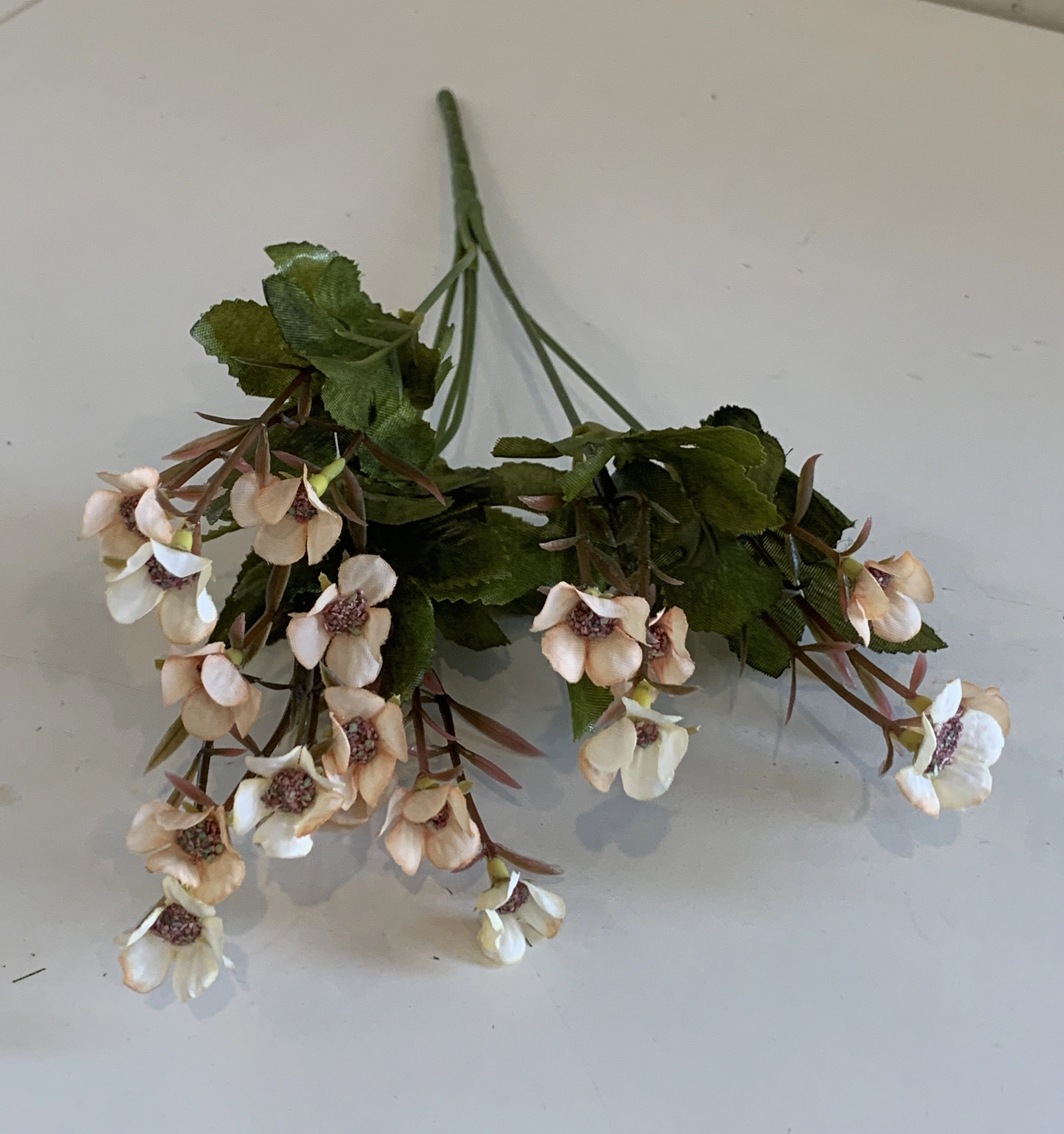 SP0306 Small Wax Flower Bunch 32cm 4 Colours