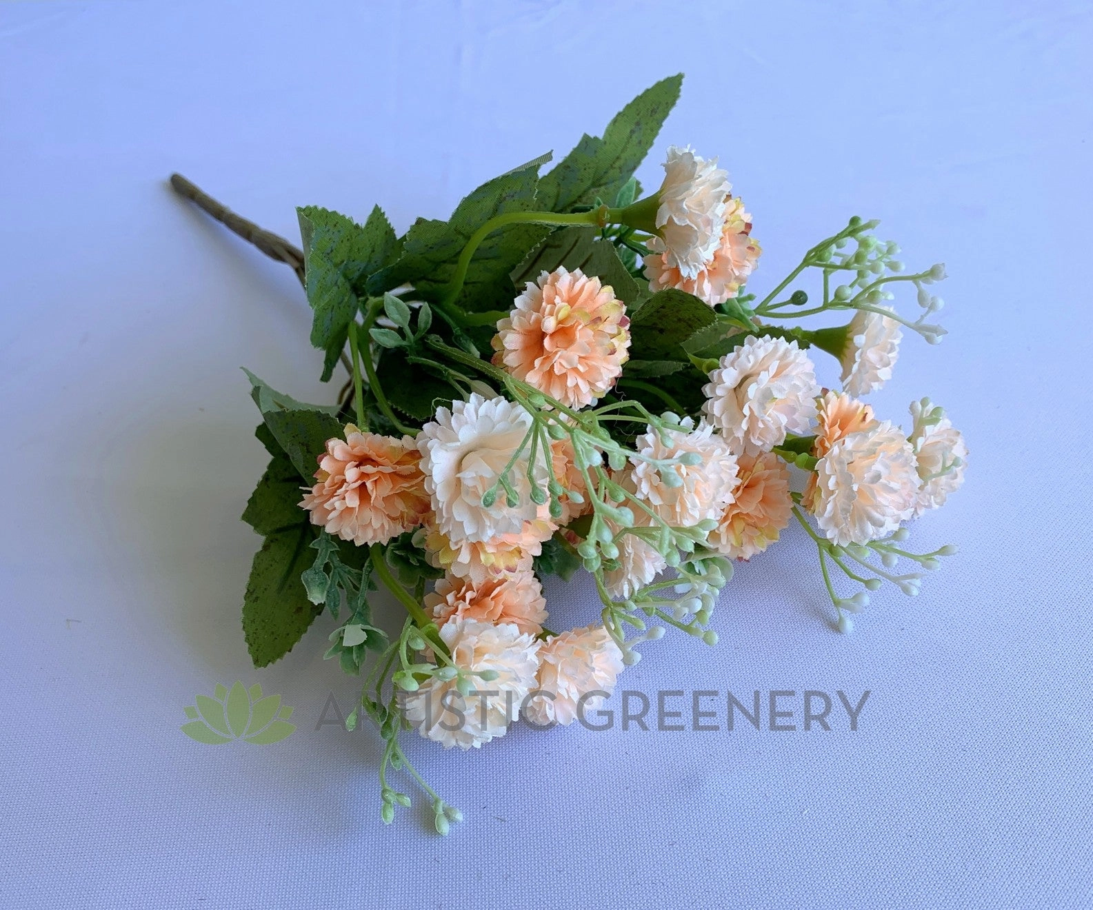 SP0307 Small Corn Flower / Carnation Bunch 28cm Lilac / White / Salmon