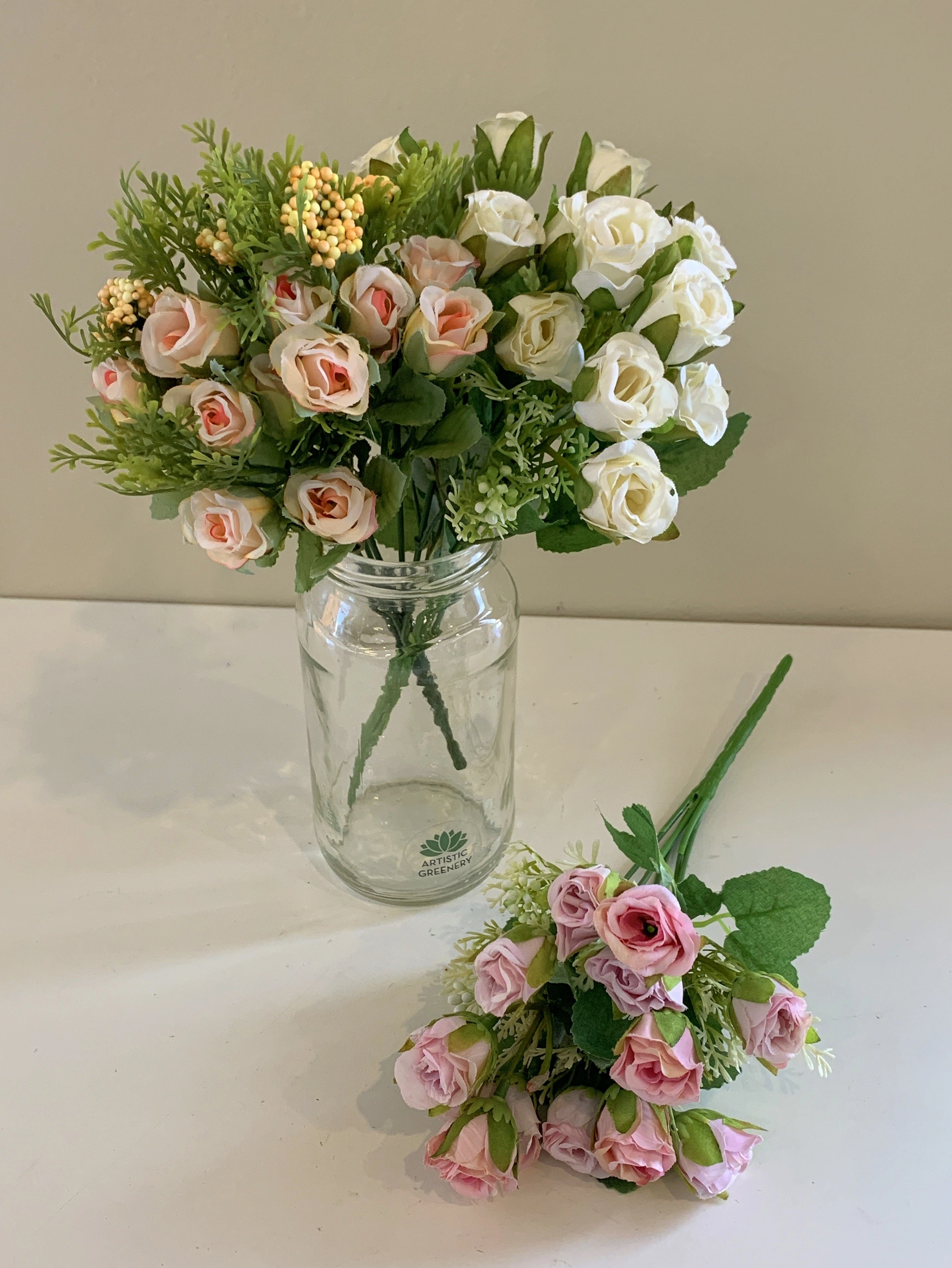 SP0308 Mini Rose Bunch 29cm 3 Colours