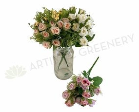 SP0308 Mini Rose Bunch 29cm 3 Colours indoor houseplants  