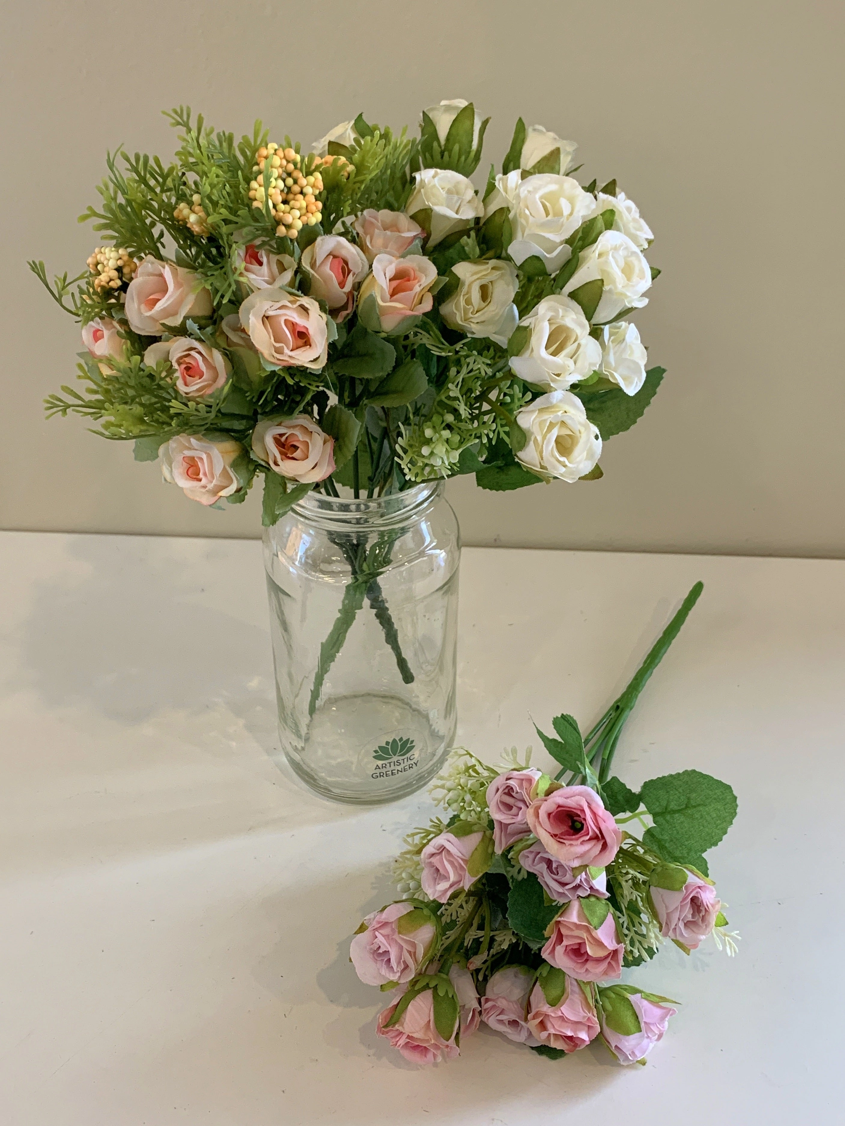 SP0308 Mini Rose Bunch 29cm 3 Colours