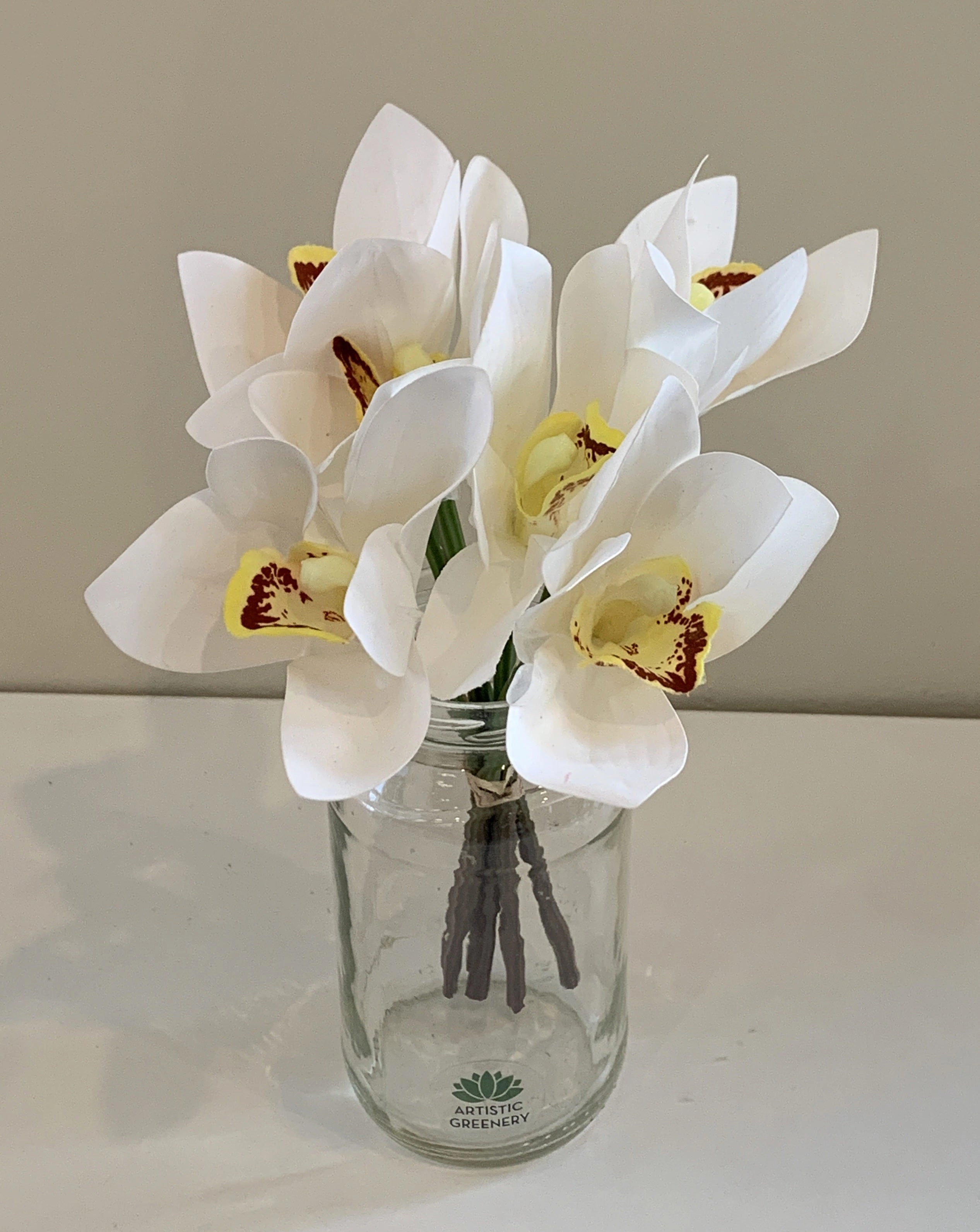 SP0316 Cymbidium Orchid 27cm White
