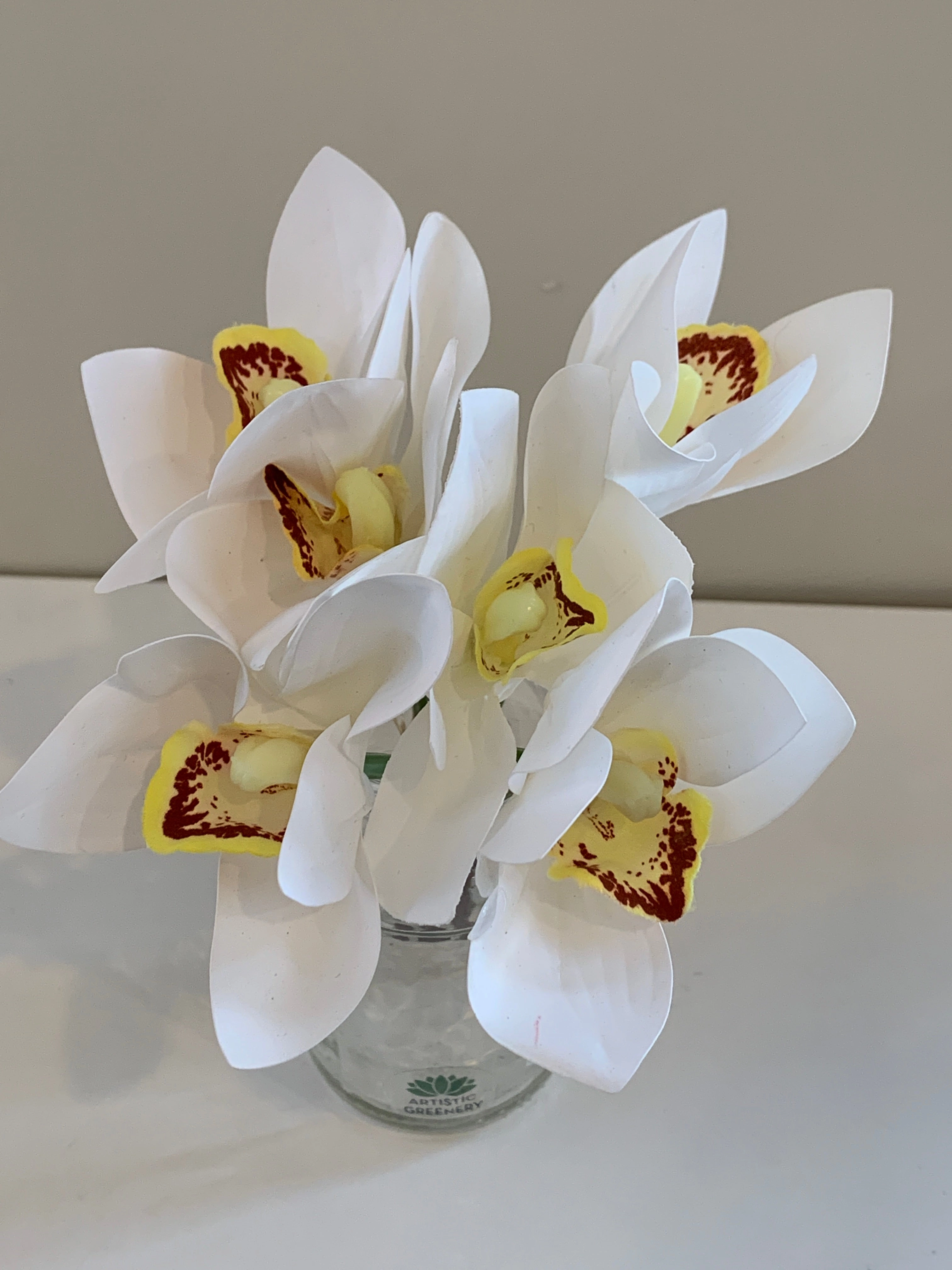 SP0316 Cymbidium Orchid 27cm White