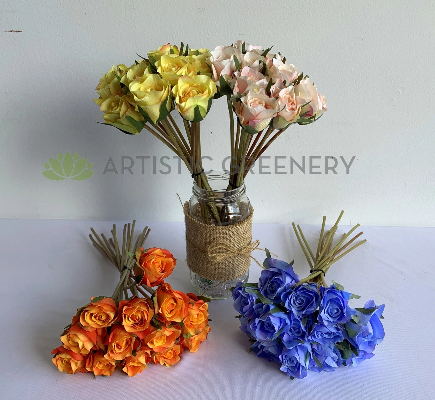 SP0319-2 Deluxe Rose Bunch (Spring Colours) 28cm 4 Colours