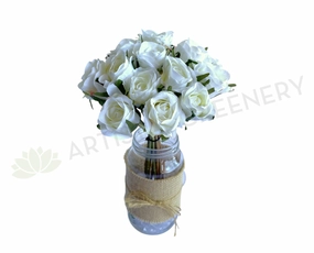 SP0319WHI Deluxe Rose Bunch 28cm White indoor houseplants  