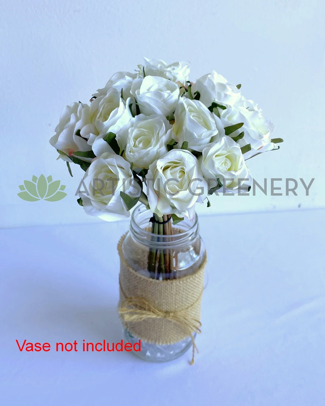 SP0319WHI Deluxe Rose Bunch 28cm White